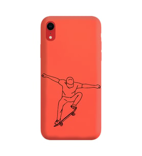 Iphone XR Çizgi Tasarımlı Turuncu Lansman Telefon Kılıfı