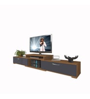 Decoraktiv Flex 4 Mdf Tv Ünitesi Tv Sehpası (Antrasit - Ceviz)
