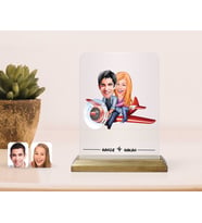 BK Gift Kişiye Özel Sevgililer Karikatürlü Çerçeve-11 (Beyaz)