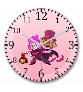 Mortis And  Spike Brawl Stars Duvar Saati Bombeli Gercek Cam