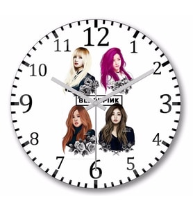 Black Pink  BlackPink  Duvar  Saati Bombeli Gercek Cam