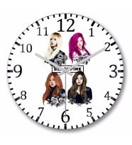 Black Pink  BlackPink  Duvar  Saati Bombeli Gercek Cam