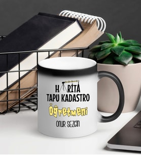 Harita Tapu Kadastro Öğretmeni Sihirli Kupa Bardak