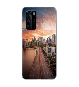 Cadde Tasarımlı Süper Şeffaf Silikon Telefon Kılıfı Huawei P40 Pro