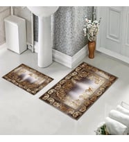 Banyo Halısı Ikili Klozet Takımı Kaymaz Tabanlı (60 xm x 100 cm + 40 cm x 60 cm) 