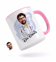 BK Gift Kişiye Özel Erkek Göz Doktoru Karikatürlü Pembe Kupa Bardak