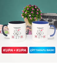 İkili Sen Başıma Gelen En Güzel Şeysin Sevgililer Günü Hediyesi Kupa Bardak Siyah Lacivert