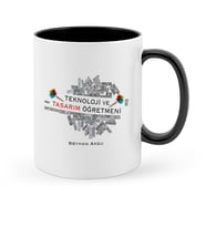 BK Gift Kişiye Özel Teknoloji Ve Tasarım Öğretmeni Siyah Kupa Bardak