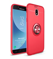 Microsonic Samsung Galaxy J7 Pro Kılıf Kickstand Ring Holder Kırmızı