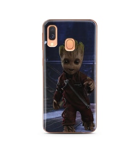 Baby Groot Tasarım Süper Şeffaf Silikon Telefon Kılıfı Samsung A40
