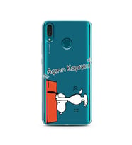 Snoopy Tasarımlı Süper Şeffaf Silikon Telefon Kılıfı Huawei Y9 2019