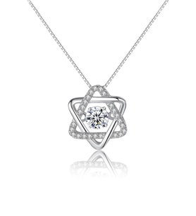 Gümüş Titrek Swarovski Taşlı Üçgen Yıldız Kadın Kolye