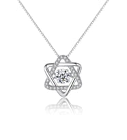 Gümüş Titrek Swarovski Taşlı Üçgen Yıldız Kadın Kolye