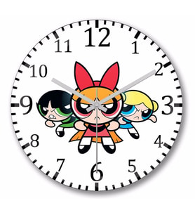Powerpuff    Girls   Duvar Saati Bombeli Gercek Cam