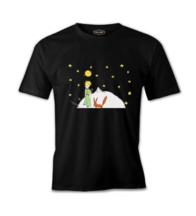 Küçük Prens - Moon and Back Siyah Erkek Tshirt