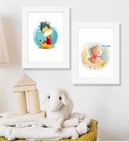 Zürafa Ve Ayı Ahşap 2 Li 15,5X20,5 Cm Tasarım Çerçeve Seti