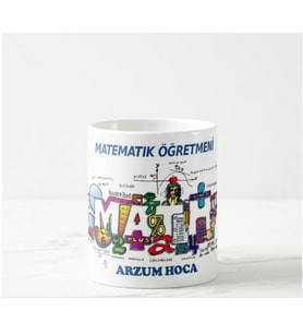 İsme Özel Matematik Öğretmeni Kupa Bardak