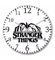 Stranger Things Demogorgon Logo  Duvar Saati Bombeli Gercek Cam