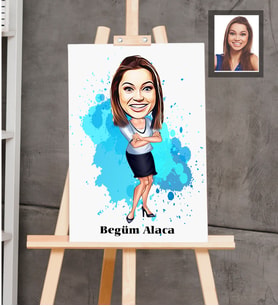 Kişiye Özel Öğretmen Karikatürlü  Ahşap Tablo 30x47 Bayan-5