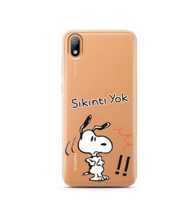 Snoopy Tasarımlı Süper Şeffaf Silikon Telefon Kılıfı Huawei Y5 2019