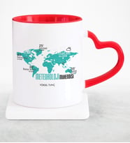 BK Gift Kişiye Özel Mesleki Meteoroloji Mühendisi Kırmızı Kalpli Kupa Bardak