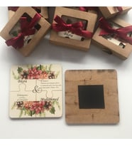 Puzzle Ahşap Magnet yada Davetiye *Nişan - Kına - Nikah - Düğün* Hediyelikleri 30 Adet