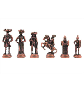 (Sadece Satranç Taşı İsteyene) Gifthome, Battal, Metal, Antik, İspanyol Figürlü Satranç Taşı (Çok Renkli)