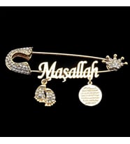 Sahi Aksesuar Maşallah Yazılı Bebek Yaka İğnesi 39 (Sarı)