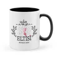 BK Gift Kişiye Özel Yılın En İyi Eltisi Siyah Kupa Bardak