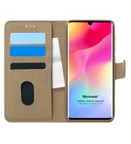 Microsonic Xiaomi Mi Note 10 Lite Kılıf Fabric Book Wallet Gold