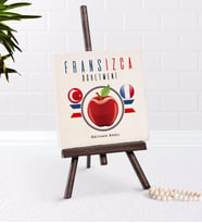 BK Gift Kişiye Özel Fransızca Öğretmeni Şovaleli Doğal Taş-3 (Beyaz)