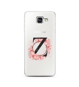 Pembe Çiçekli Harf Tasarım Süper Şeffaf Silikon Telefon Kılıfı Samsung A5 (2016)