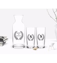BK Gift Kişiye Özel Renkli Baskılı İsimli İkili Rakı Bardağı ve Karaf Hediye Seti-35 (Model 1)