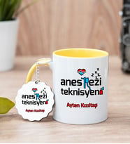 Anestezi Teknisyeni Sarı Kupa Bardak Ve Anahtarlık Set