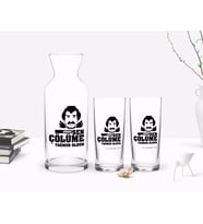 BK Gift Kişiye Özel Renkli Baskılı Çünkü Sen Çölüme Yağmur Oldun Tasarımlı İkili Rakı Bardağı ve Karaf Hediye Seti-6 (Model 1)