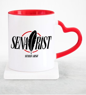 BK Gift Kişiye Özel Mesleki Senarist Kırmızı Kalpli Kupa Bardak  2