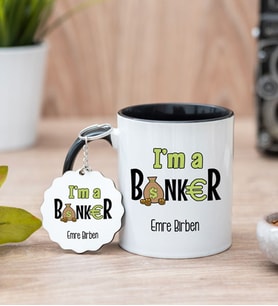 Bankacı Kupa Bardak Ve Anahtarlık Set