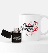 BK Gift Kişiye Özel Canım Öğretmenim Temalı Çakmak ve Kupa Seti - 1