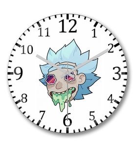 Rick Acid 2 Duvar Saati Bombeli Gercek Cam