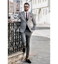 Sir Tek Çeket (Gri)