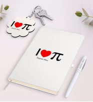 BK Gift Kişiye Özel Matematik Öğretmeni Beyaz Defter Kalem ve Anahtarlık Hediye Seti-12 (Model 1)