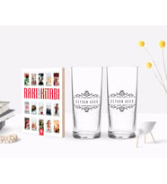 BK Gift Kişiye Özel Renkli Baskılı İsimli İkili Rakı Bardağı ve Rakı Cep Kitabı Hediye Seti-9 (Model 1)