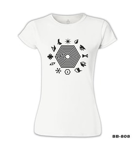EXO - EXOplanet Beyaz Bayan Tshirt