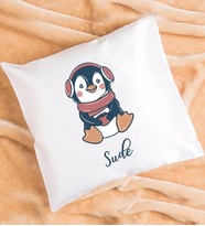 Tatlı Penguen Tasarımlı Kişiye Özel Hediye Penguen Yastık