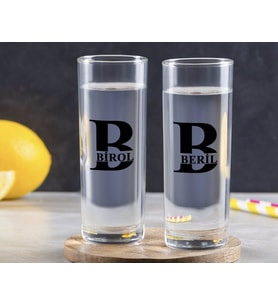 BK Gift Kişiye Özel Renkli Baskılı İsimli İkili Vodka Bardağı-31 (Beyaz)