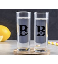 BK Gift Kişiye Özel Renkli Baskılı İsimli İkili Vodka Bardağı-31 (Beyaz)
