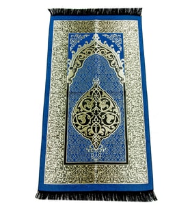 Ekonomik Osmanlı Tafta Seccade - 0150 - Lacivert Renk (Çok Renkli)