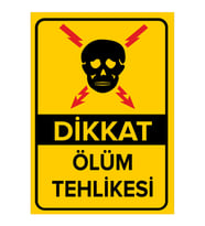 MIGNATIS - Dikkat Ölüm Tehlikesi Levhası - Sac Malzeme 25x35cm