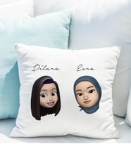 Emoji Kız Arkadaş Stiker Yastığı Kişiye Özel
