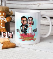 BK Gift Kişiye Özel Gelin Damat Karikatür Beyaz Kupa Bardak  10
